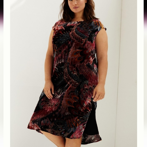 Anthropologie Dresses & Skirts - Anthropologie Daniel Rainn Agostina Velvet Burnout Tunic Midi Dress Size 2X NWT